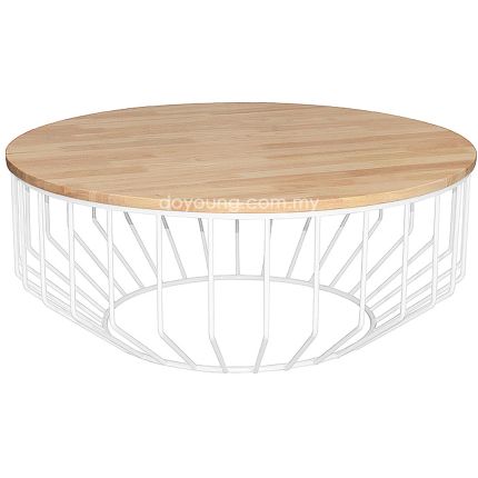 WIRED (Ø100cm Oak/White) Rubberwood Coffee Table (replica)