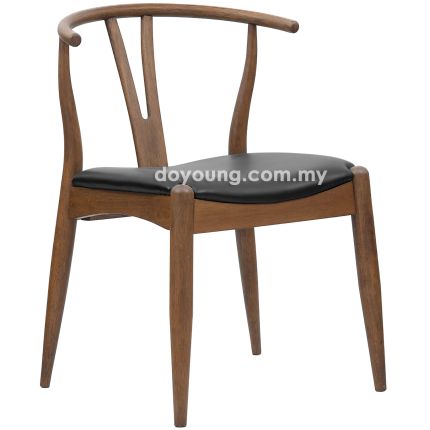WISHBONE (Walnut, Faux Leather) Armchair (replica)