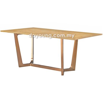NILSINA III (180x100cm T25mm Rubberwood - Oak, Rose Gold) Dining Table