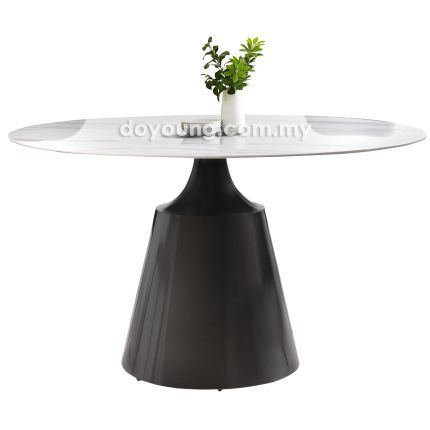 LINUX Dark Titanium (Ø132cm Ceramic - Venato) Dining Table 