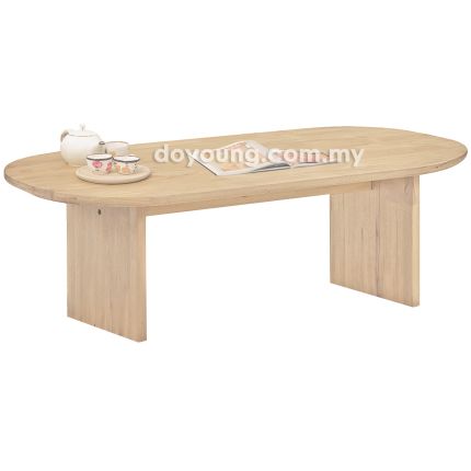 SHIDA II (Oval120x60cm Rubberwood - WhiteWash) Coffee Table (CUSTOM)