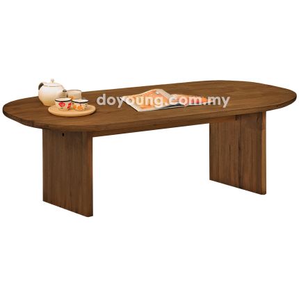 SHIDA II (Oval120x60cm Rubberwood - Walnut) Coffee Table (CUSTOM)