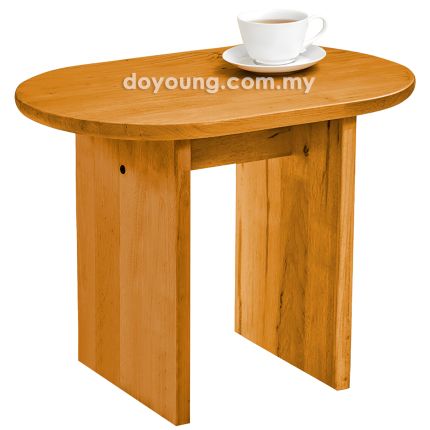 SHIDA II (Oval60H45cm Rubberwood - Golden Brown) Side Table (CUSTOM)