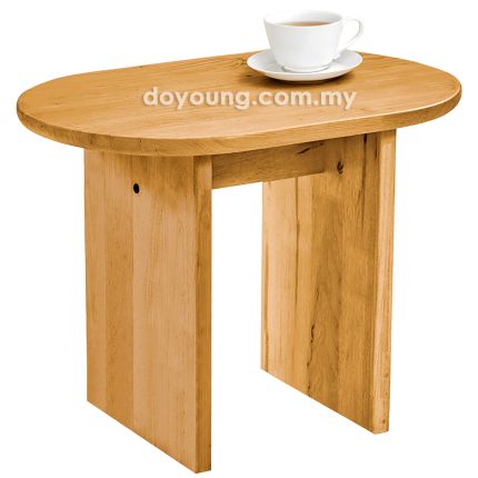 SHIDA II (Oval60H45cm Rubberwood - Natural Oak) Side Table (CUSTOM)