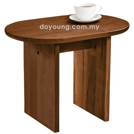 SHIDA II (Oval60H45cm Rubberwood - Walnut) Side Table (CUSTOM)