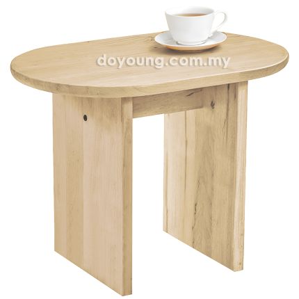 SHIDA II (Oval60H45cm Rubberwood - WhiteWash) Side Table (CUSTOM)