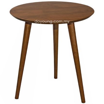 ZEPHYRA (Ø51cm Walnut) Rubberwood Side Table