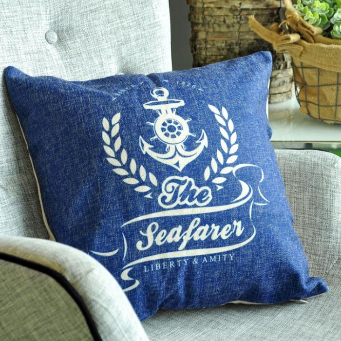SEAFARER Linen-Cotton (45cm Standard) Throw Pillow Cover Set