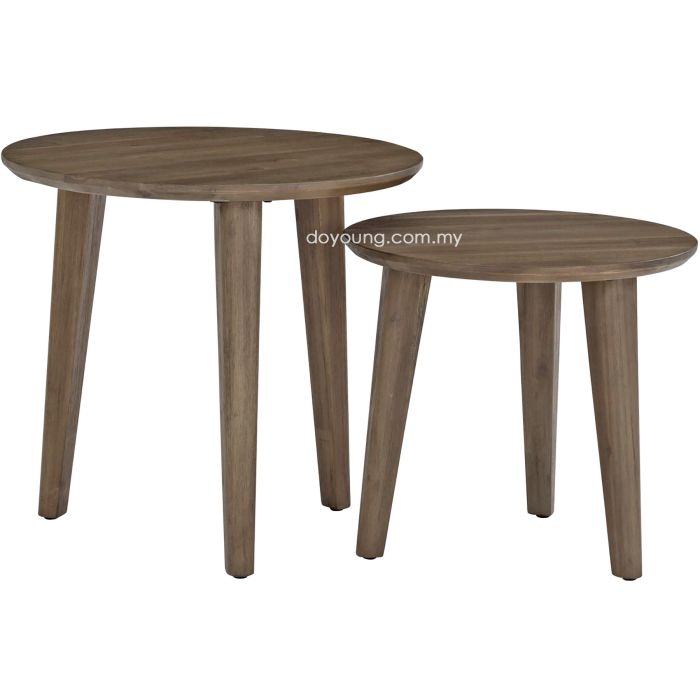LEIF (Ø50/Ø60cm Acacia Wood - Taupe) Side Table (EXPIRING)