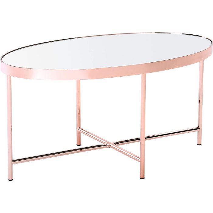 SANCA (Oval 80x45cm Rose Gold, Mirror) Coffee Table (SA SHOWPIECE)