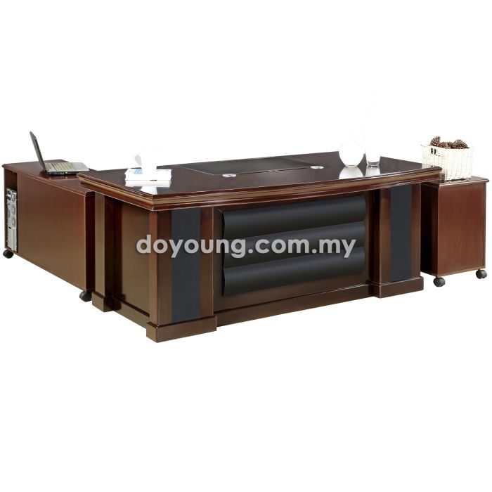 RAYNE (180/240cm) Director Table with Storage Cabinet & Pedestal