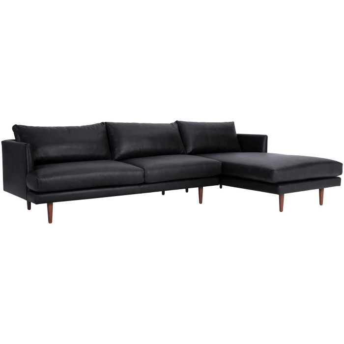 DUSTER (280cm Leather - Black) L-Shape Sofa (EXPIRING)