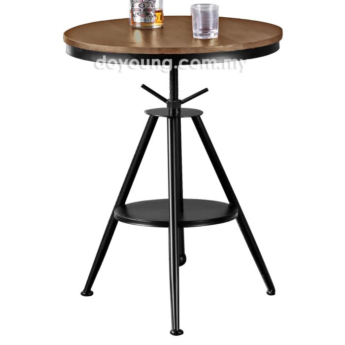 RENZO III (Ø60H68-82cm Pinewood) 360° Swivel Tea Table