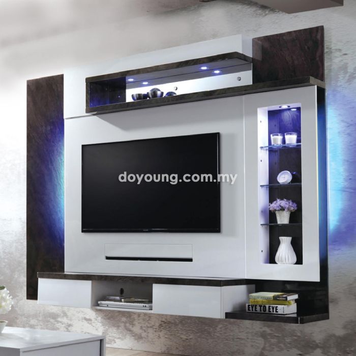 ADOMAS (260x46H185cm) Wall-Mounted TV Cabinet Set