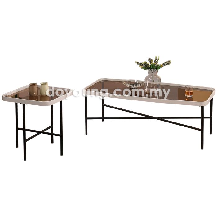 BENTON (120cm, ▢48H55cm Set-of-2 Glass) Coffee Tables (EXPIRING)