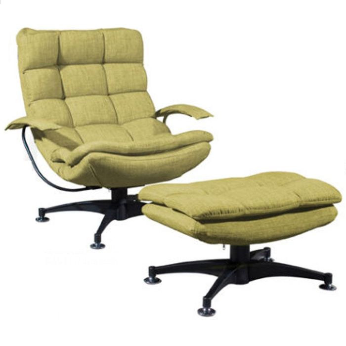 FJARIL Easy Chair with Footstool (adj. back & 360°)
