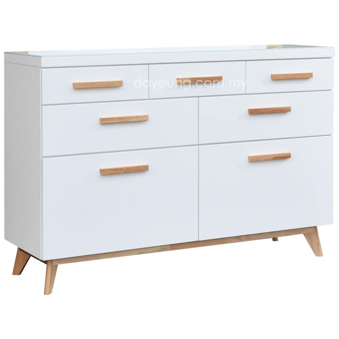 LEANDRA II (137H95cm) Chest of Drawers with Glass Top