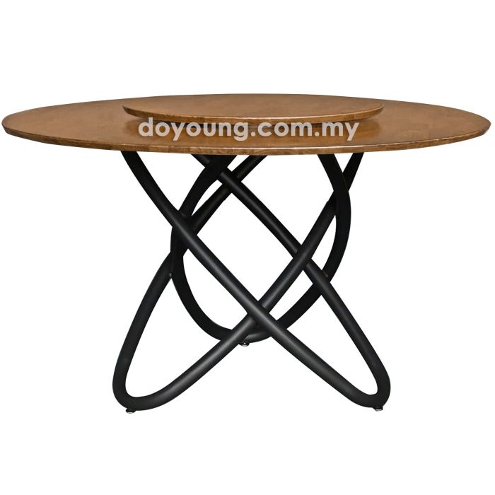 CARIOCA III (Ø130cm Rubberwood) Dining Table with Lazy Susan