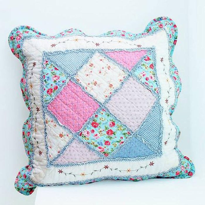 CASWELL Cotton-Mix (45cm Standard) Patchwork Throw Pillow Cover