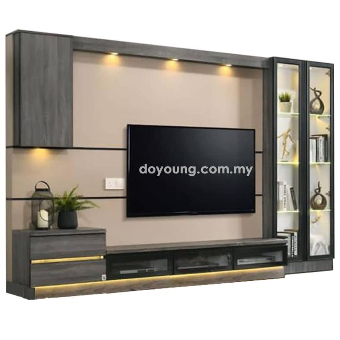 COSETTE (241x45H196cm) Freestanding TV Cabinet Set