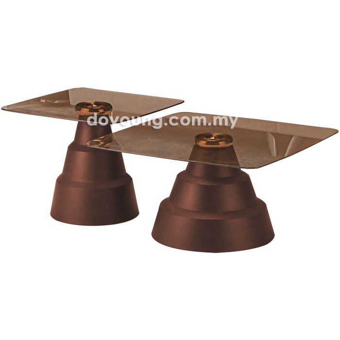 CRONOS III (▢80,60cm Set-of-2 Glass+ABS) Coffee Tables