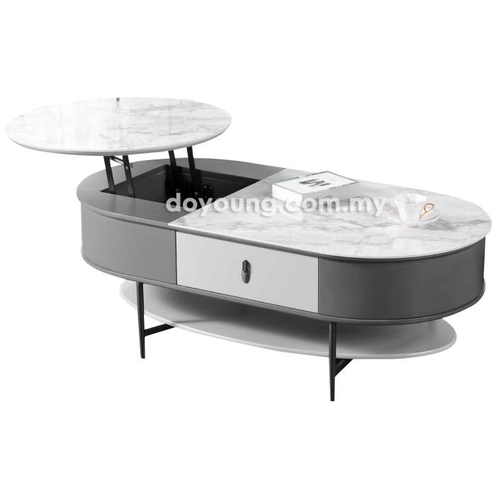 DUNST (Oval130x69cm Ceramic) Lift-Top Coffee Table