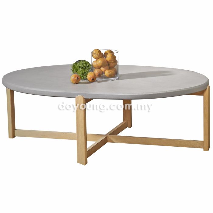 FIRKANT II (Oval121x80cm Concrete) Coffee Table