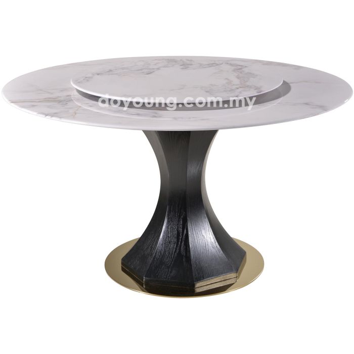 GRADA (Ø130cm Faux Marble) Dining Table with Lazy Susan (EXPIRING)