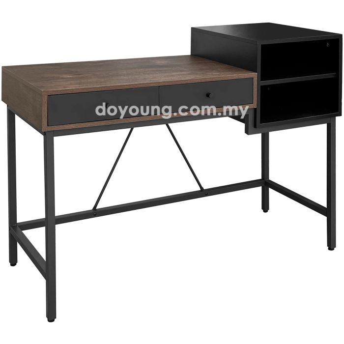 GURTHER (120x48cm Pale Walnut) Working Desk with 2 Drawers*