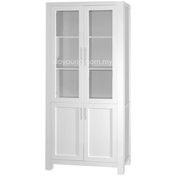 MOLTENI (92H199cm Rubberwood) Bookcase with Glass Door