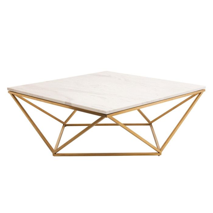 ABRAMO (▢92cm - Faux Marble, Gold) Coffee Table
