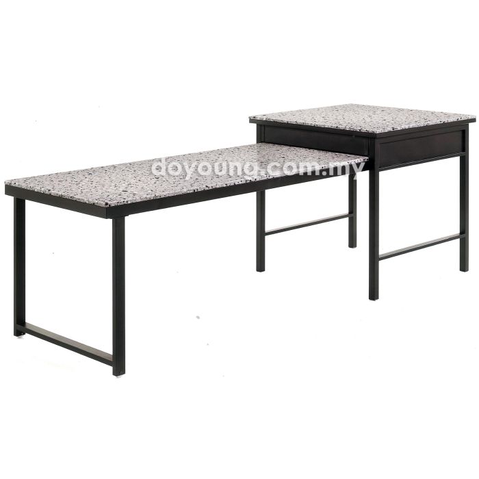 IANTHE (105-169cm) Expandable Dining Table + (▢90H90cm) Counter Table