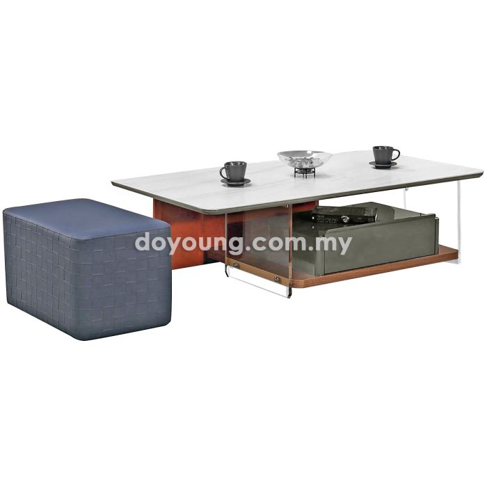 DONELLY (130x70cm Sintered Stone) Coffee Table with Ottoman
