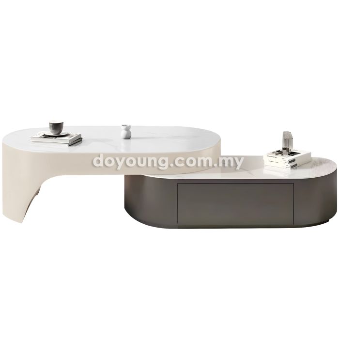 STIGUR II  (Oval120-200x60cm Ceramic) Expandable Coffee Table
