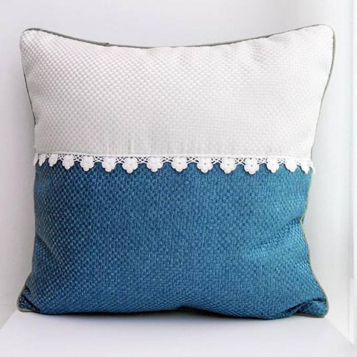 JASMINE BLUE Polyester-Mix (45cm Standard) Throw Pillow Cover  