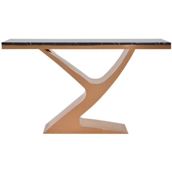 LORENTZ Y+ (150x45cm Rose Gold, Faux Marble) Console Table