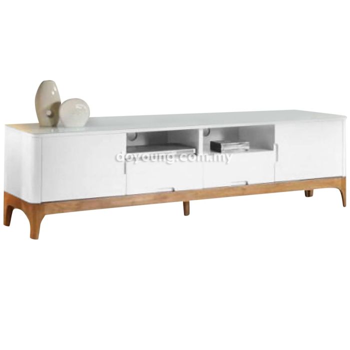 ORLANDO (200cm High Gloss) TV Console with Glass Top