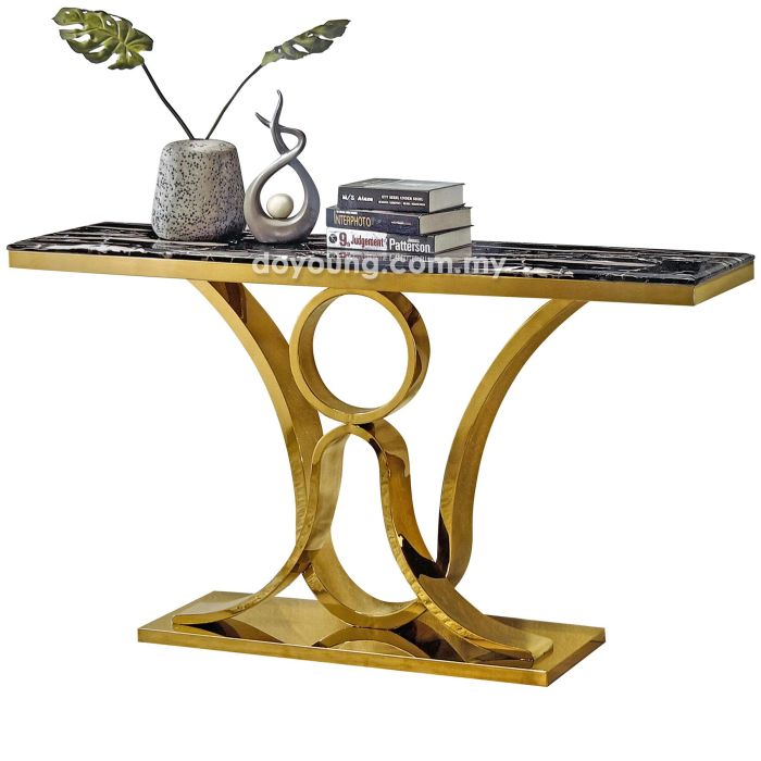 LACHLAN  (150x40cm Gold) Faux Marble Top Console Table
