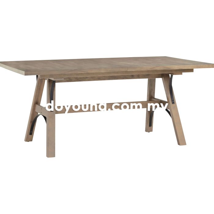 LEIF (180-225x102cm Acacia Wood) Expandable Dining Table (Internal Leaves)