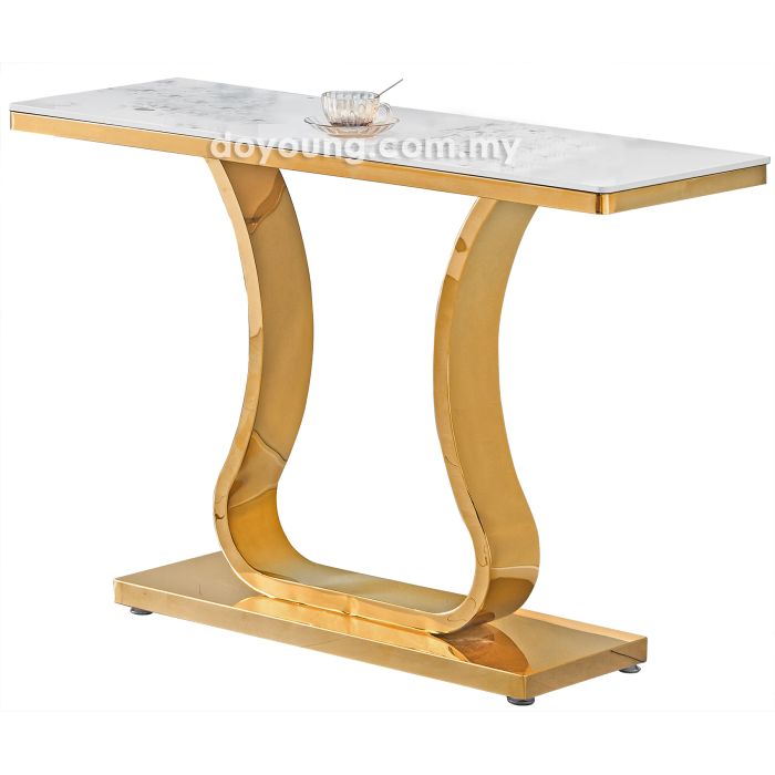 LORENTZ U (120x40cm Ceramic, Gold) Console Table
