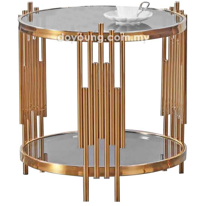 LORENTZ (Ø52H55cm Gold, Glass) Side Table