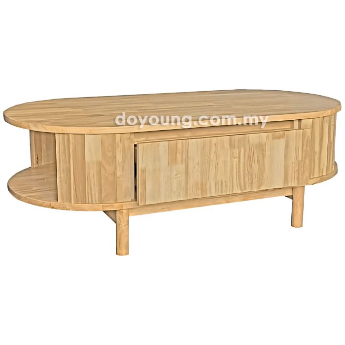 LYRIS II (Oval120x60cm Rubberwood - Oak) Coffee Table