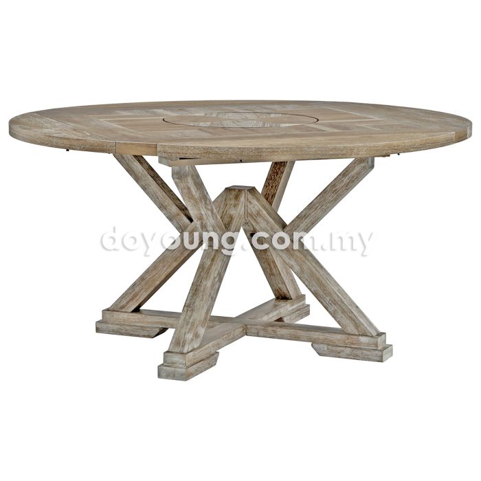 MADRINO (Ø135->117cm Acacia Wood) Foldable Dining Table