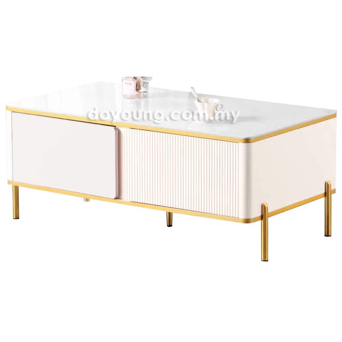 MASSIE (110x60cm Ceramic, Gold) Coffee Table
