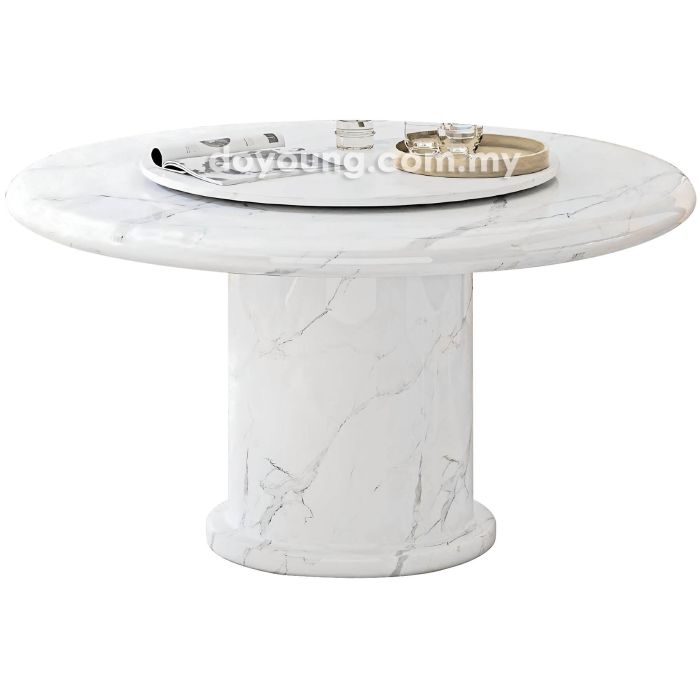 METONIKA II (Ø135/150cm Fully Faux Marble) Dining Table with Lazy Susan