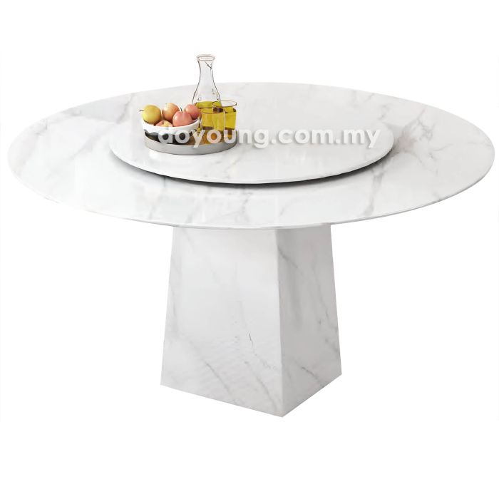MITONIKA (Ø135cm Fully Faux Marble) Dining Table with Lazy Susan