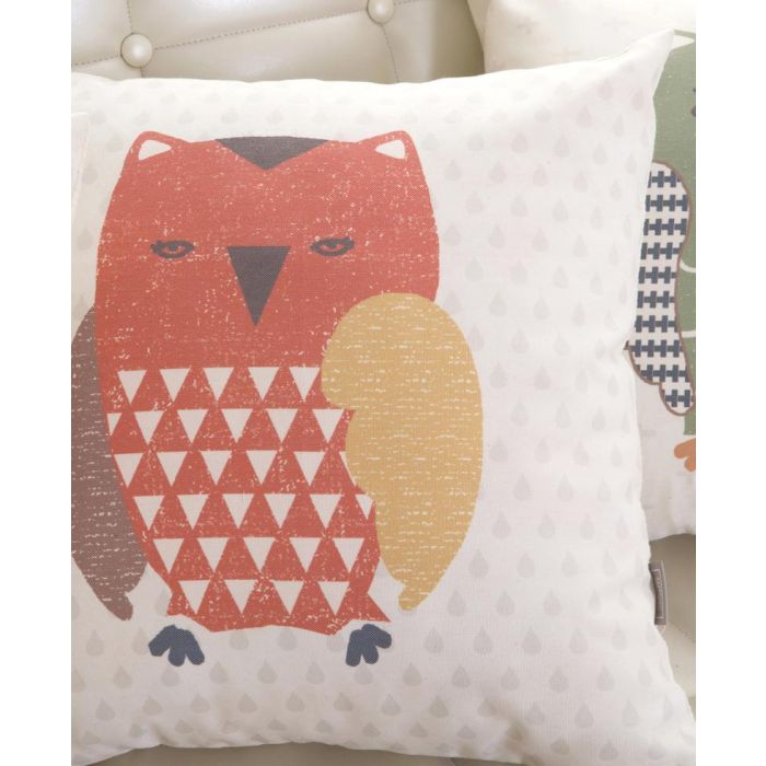 HOOTIE RED Cotton-Polyester (45cm Standard) Throw Pillow Cover
