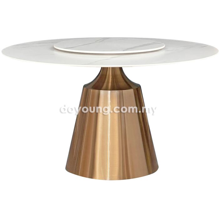 LINUX (Ø135cm Rose Gold) Dining Table with Lazy Susan