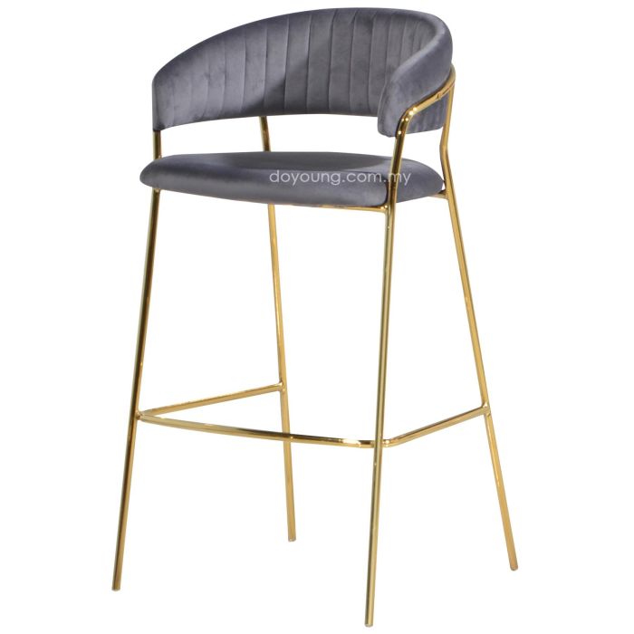 RAULA II (SH76cm Gold, Velvet) Bar Chair
