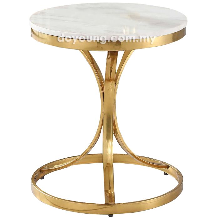 TERRY (Ø45H51cm Faux Marble,Gold) Side Table